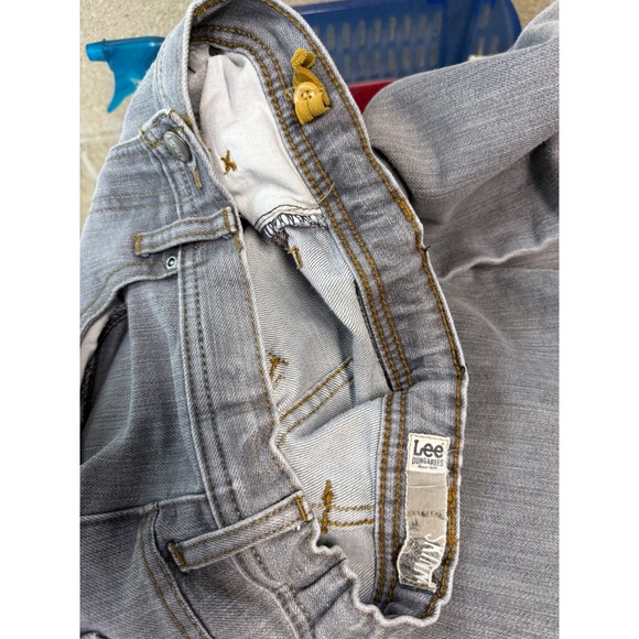 Boys Lee Dungarees Gray Adjustable Waist Skinny Jeans Size 14R Grunge School Y2K - Picture 7 of 9